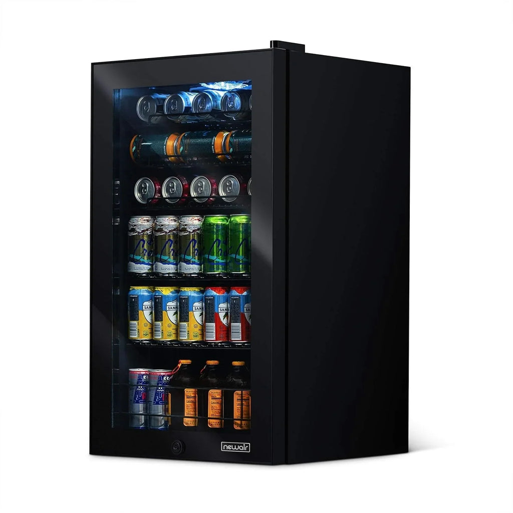 2026 NewBeverage Refrigerator Cooler | 126 Cans Free Standing with Right Hinge Glass Door | Mini Fridge Beverage Organizer Perfect For Beer, Wine, Soda, And Cooler Drinks