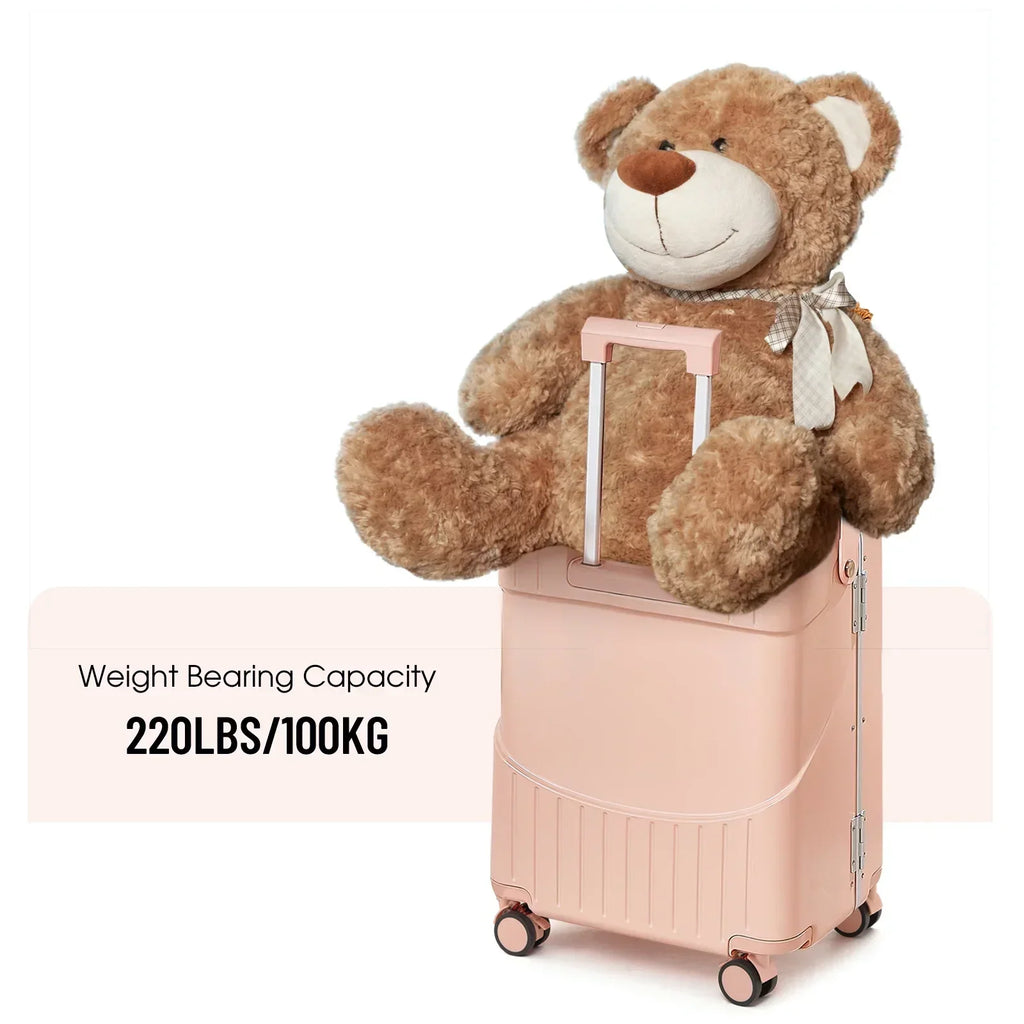 2026 New22 Inch TSA Lock Luggage with for Kids& Adult,Check in Lockable Spinner Wheels Free Luggage Cover and Safety Seatbelt Travel Suitcase