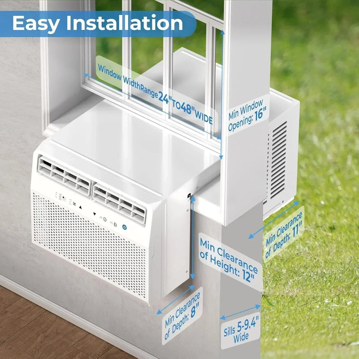 2026 NewAntarctic Star U-shaped window air conditioner 12000 BTU Ultra-quiet window air conditioner Cools