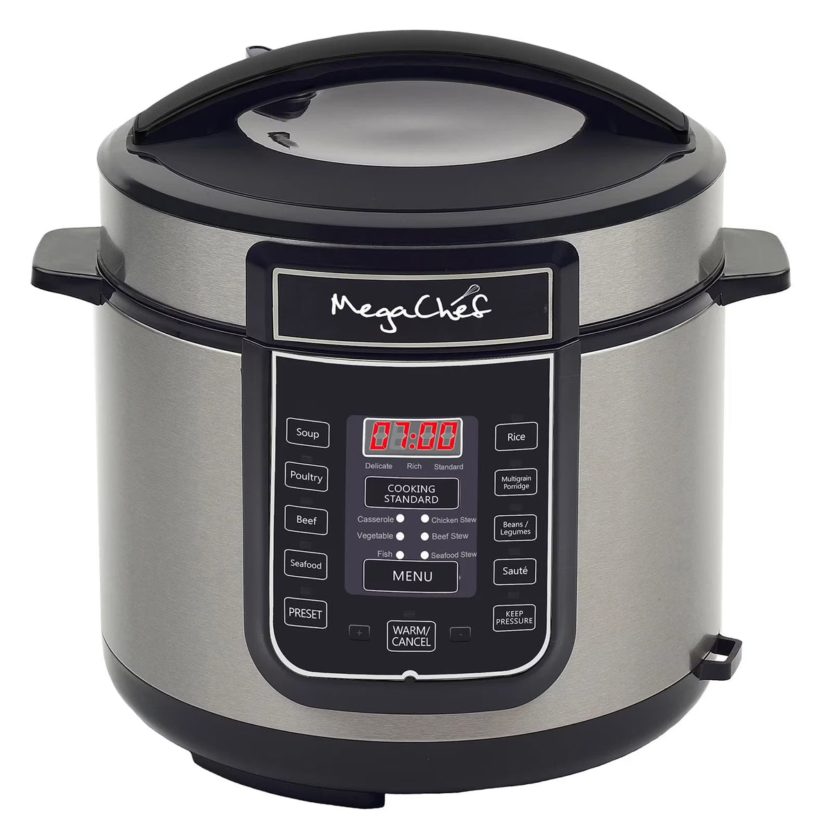 2026 NewMegaChef 6 Quart Electric Pressure Cooker with 14 Pre-Set Multi-Function Features & Stainless Steel Pot