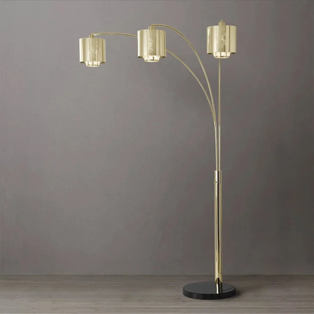 2026 NewNOVA OF CALIFORNIA Marilyn 3 Light Arc Floor Lamp - Weathered Brass