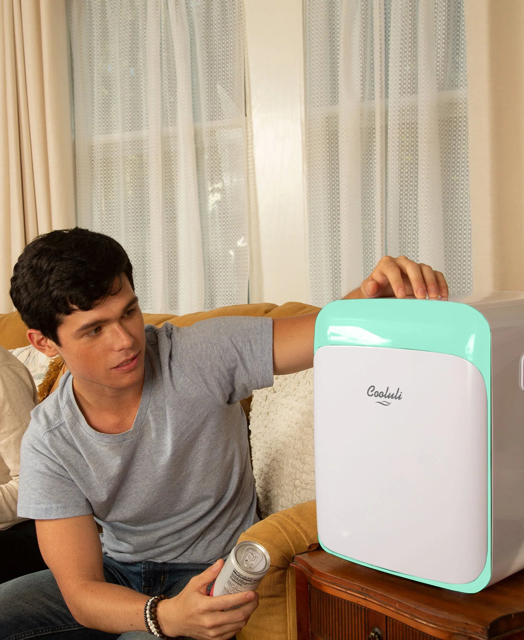 2026 New Cooluli Classic Turquoise 15 Liter Compact Portable Cooler Warmer Mini Fridge for Bedroom, Office, Dorm