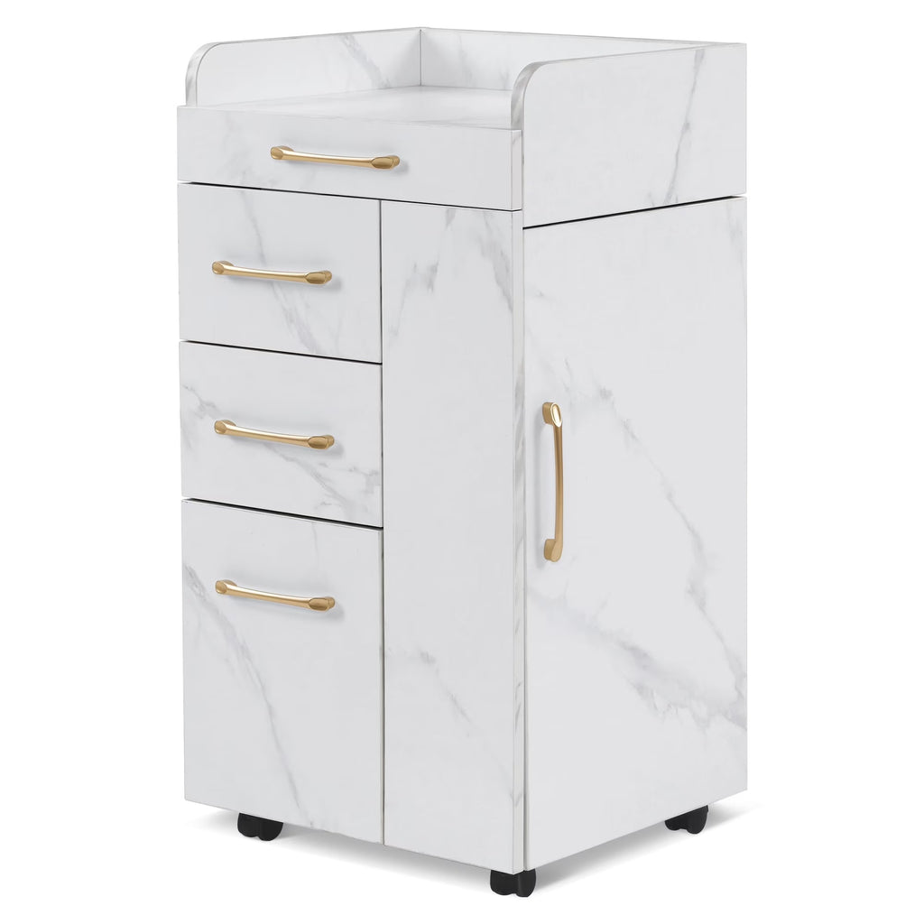 2026 NewBarberPub Salon Trolley, Hair Styling Rolling Utility Cart with Storage Drawer