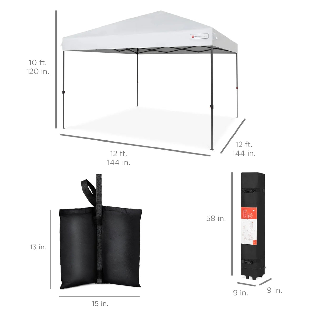 2026 NewBest Choice Products 12x12ft Easy Setup Pop Up Canopy w/ 1-Button Setup, Wheeled Case, 4 Weight Bags - Navy Blue