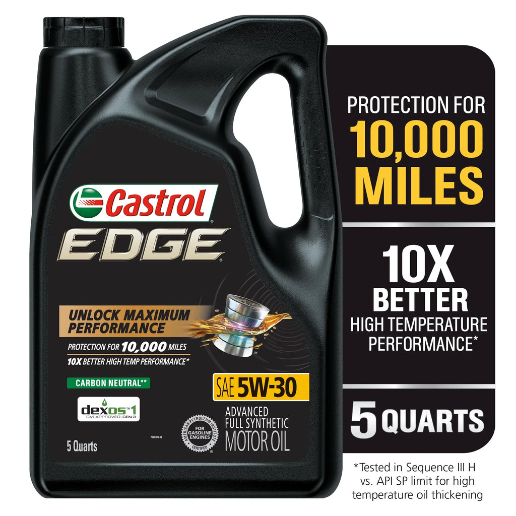 2026 NewCastrol EDGE 5W-30 Advanced Full Synthetic Motor Oil, 5 Quarts, Case of 3