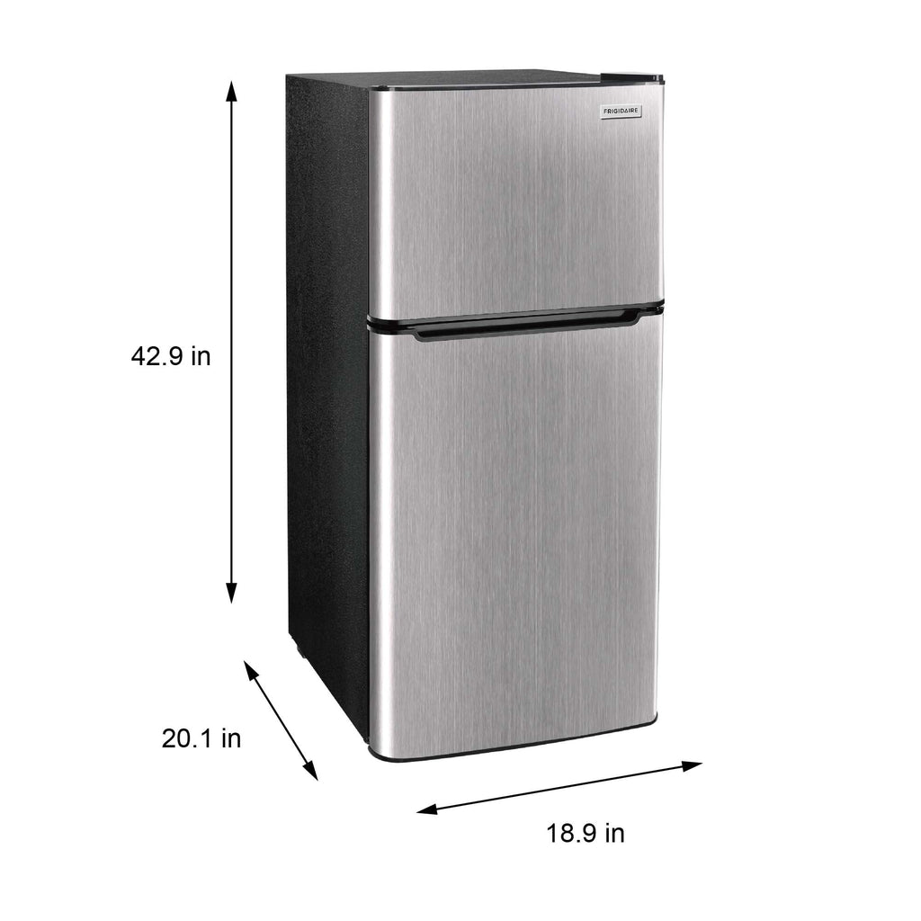 Frigidaire 4.5 cu ft 2-Door Compact Refrigerator with Freezer and Chrome trim—space-saving, energy-efficient mini fridge idea
