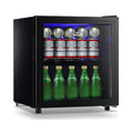 2026 New62-Can Beverage Cooler and Refrigerator, Small Mini Fridge for Home, Office or Bar with Glass Door and Adjustable Removable Shelves，Perfect for Soda Beer or Wine, Stainless Steel, 1.6 Cu.Ft.