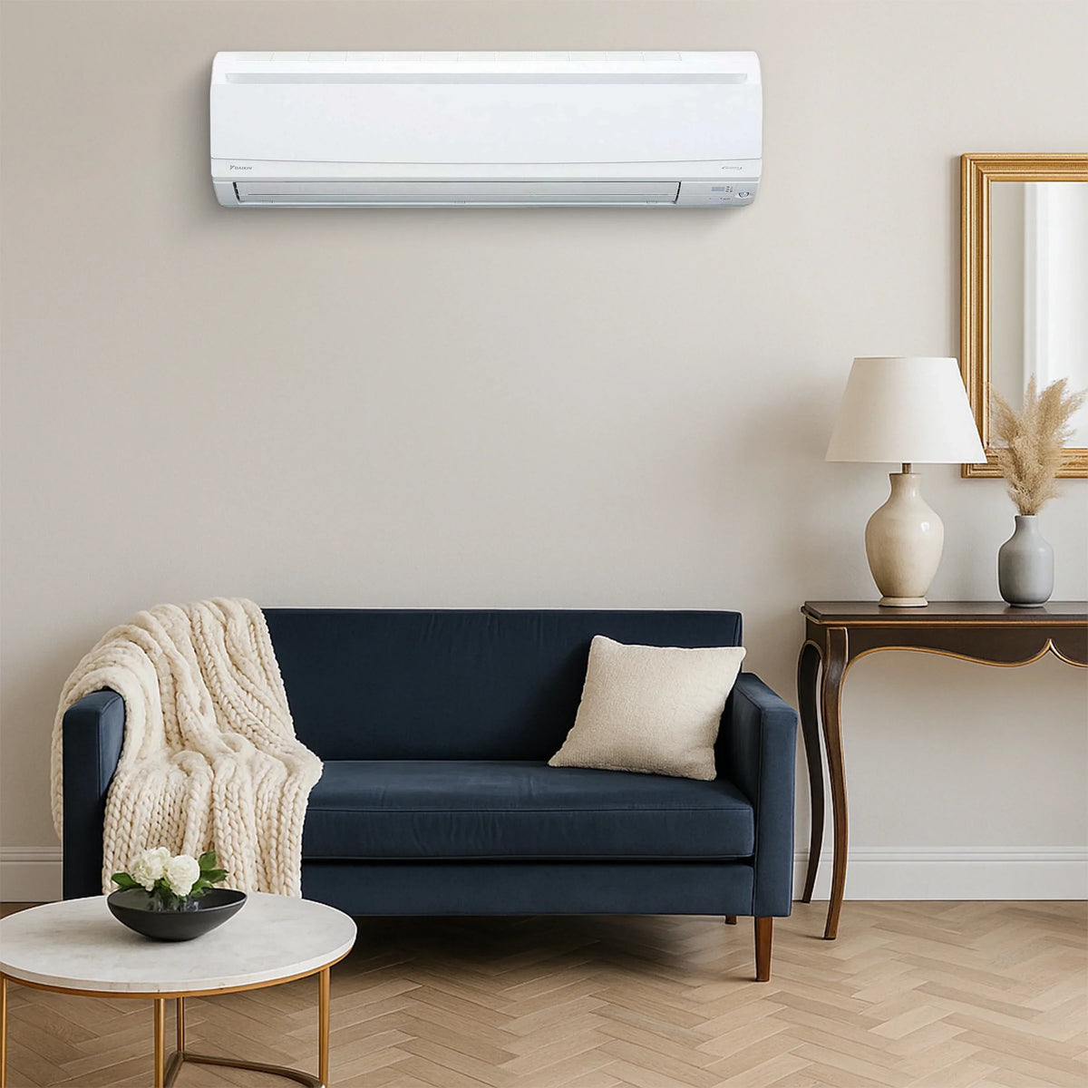 2026 NewDaikin 15,000 Btu 20 SEER2 LV Series Ductless Mini-Split Wall Mount Heat Pump Air Conditioner with 15' Installation Kit, Wall Bracket, 1/2 Electric Whip, 30A Fuse -230V