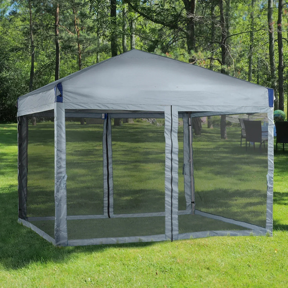 2026 NewAoodor 12'x12' Pop Up Canopy with Removable Mesh Sidewalls, Outdoor Portable Instant Shelter Tent-Black
