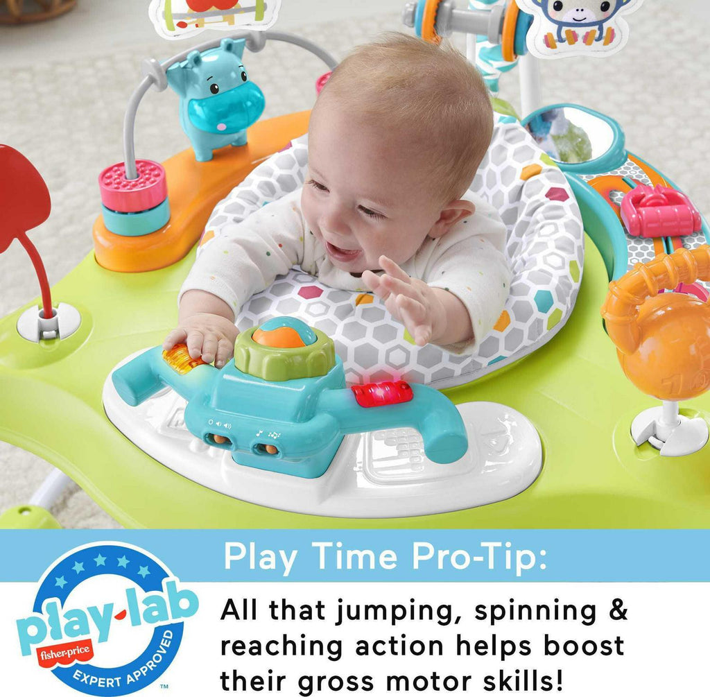 2026 NewFisher-Price Baby Bouncer Fitness Fun Folding Jumperoo Infant Activity Center with Lights &amp; Music. Unisex