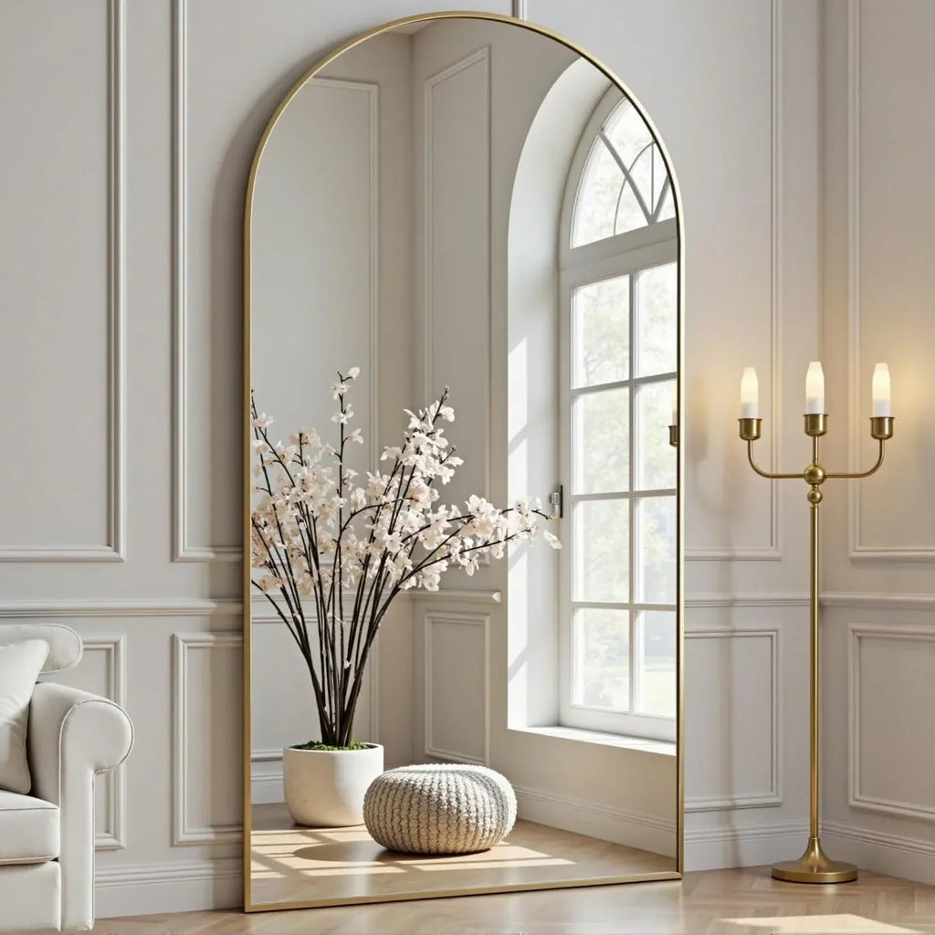 2026 NewArched Full Length Mirror, 71"x26" Large Floor Standing Body Mirror with Stand, Gold