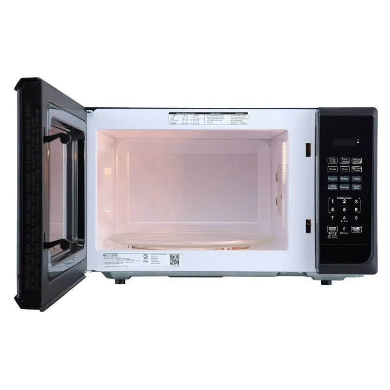 2026 New1.1 cu ft 1000W Microwave Oven - Stainless Steel Black: Countertop, Child Lock, 6 One-Touch Settings