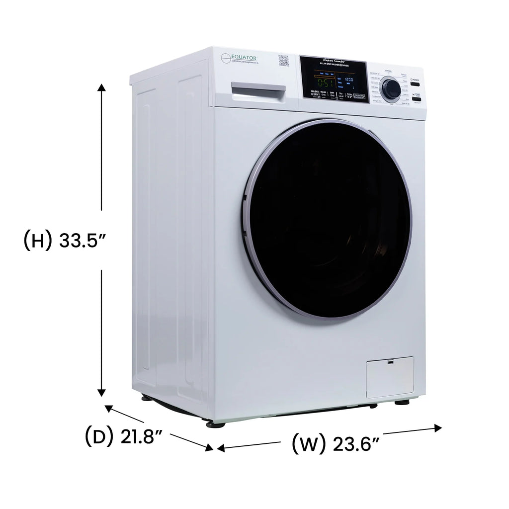 2026 NewEquator Combination Washer Dryer Ventless/Vented Pet cycle 1.62cf/15lbs 110V with Adjustable legs