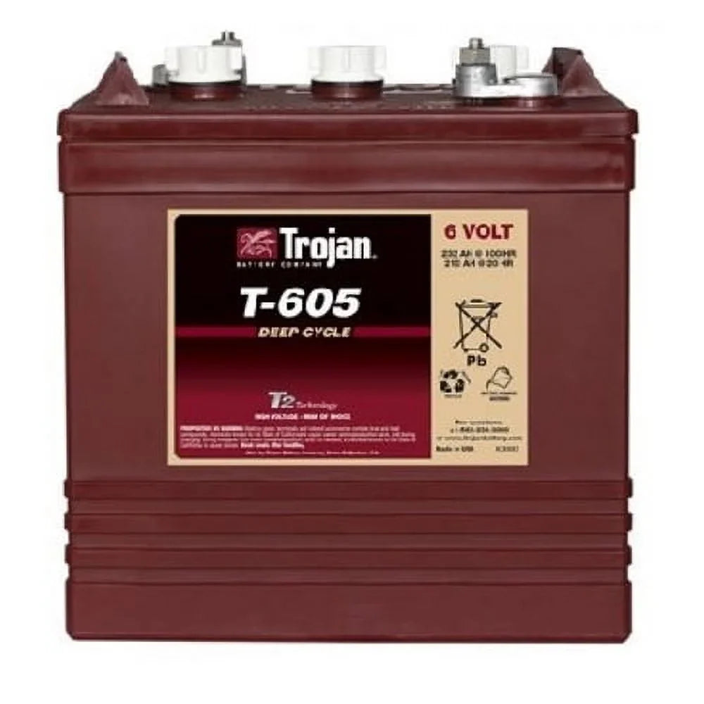 2026 NewTrojan T-605 6V 210Ah Flooded Lead Acid GC2 Deep Cycle Battery x6