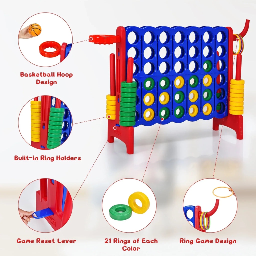 2026 NewCostway Giant 4 in A Row Jumbo 4-to-Score Game Set W/Storage Carrying Bag for Kids Adult
