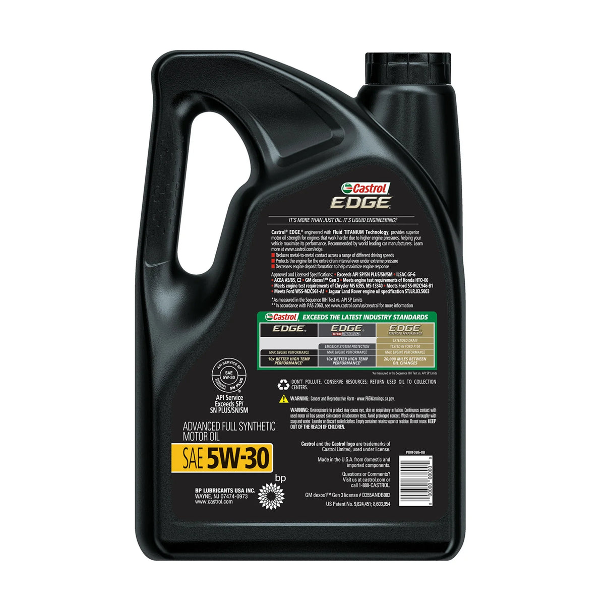 2026 NewCastrol EDGE 5W-30 Advanced Full Synthetic Motor Oil, 5 Quarts, Case of 3