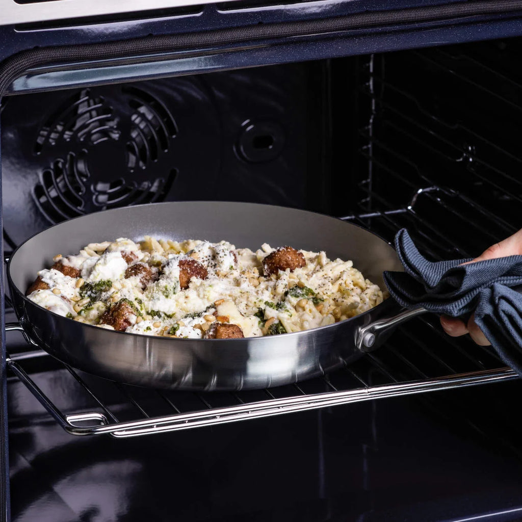 2026 New GreenPan Chatham Tri-Ply Stainless Steel Healthy Ceramic Nonstick Induction Suitable, 2 Piece Frypan Set, 8" and 10", Silver