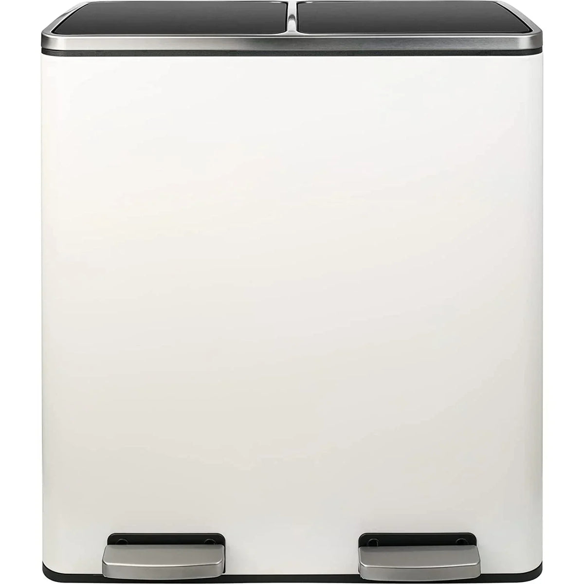 2026 NewArlopu 60 L/16 gal Dual Trash Can, Stainless Steel Garbage Can for Kitchen, Recycle Bin with Lid