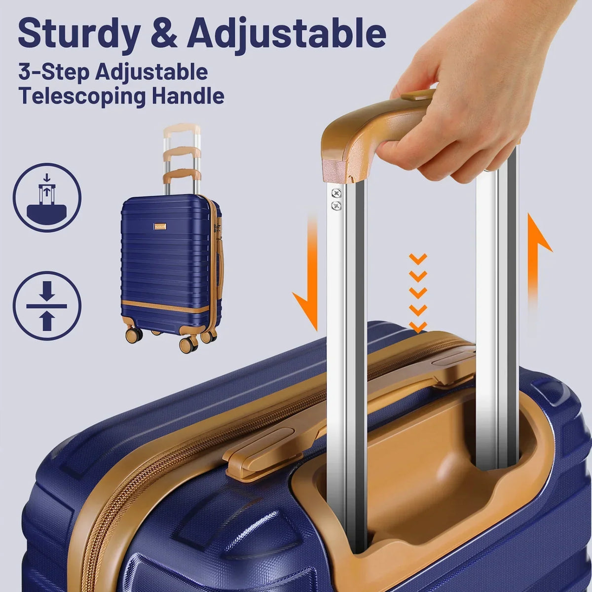2026 New5 Piece Luggage Sets and Travel Duffel Bag, ABS Hardshell Hardside Checked Luggage with TSA Lock and Double Spinner Wheels Suitcase, Deep Blue