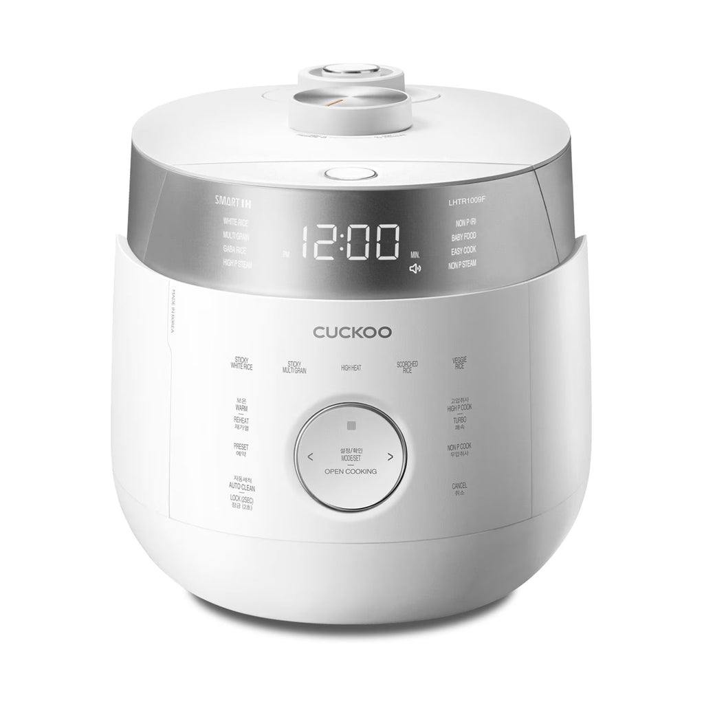 2026 NewCuckoo 10 Cup Dry Induction Heating Twin Pressure Rice Cooker with Micom Logic Tech, Nonstick Pot, Warmer, 25 Menu Modes and Voice Guide in White (CRP-LHTR1009FW)