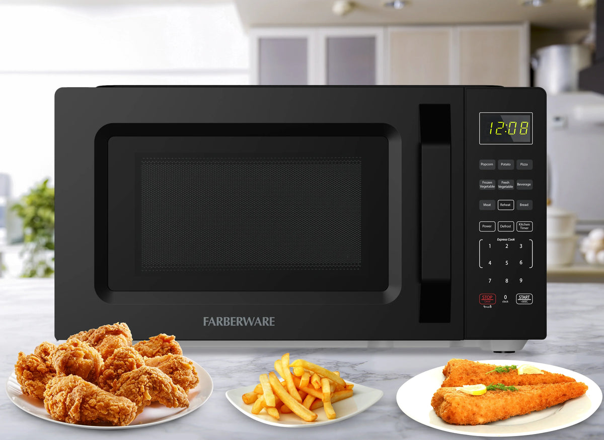 2026 NewFarberware 1.1 Cu. Ft. 1000-Watt Compact Microwave Oven, Black