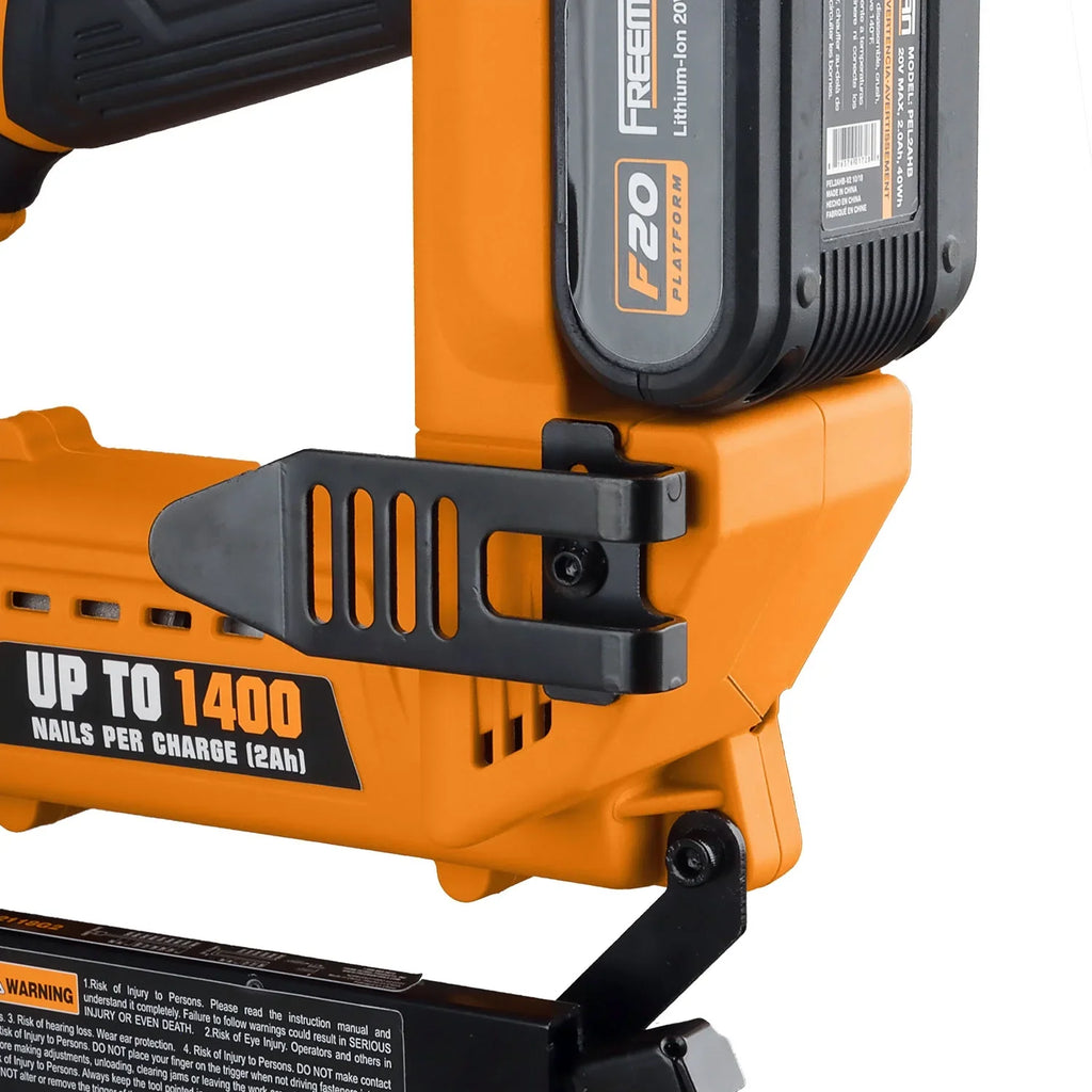 2026 New Freeman PE20V2118G2 20 Volt Cordless 2-in-1 18-Gauge Nailer / Stapler Kit with Lithium Ion Battery, Charger, Bag
