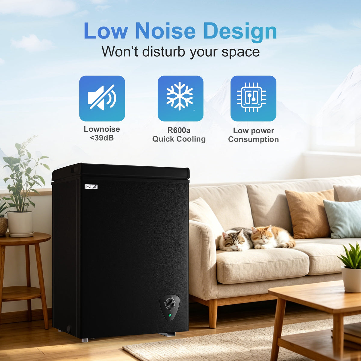 WANAI 3.5 Cu.ft Freezer, Chest Freezer, Deep Freezer with Top Open Door