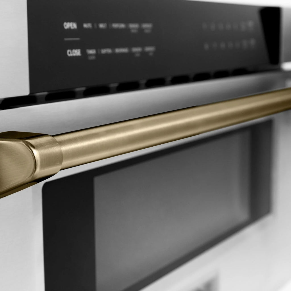 2026 NewZLINE Autograph Edition 30" 1.2 cu. ft. Built-In Microwave Drawer in Stainless Steel with Gold Accents