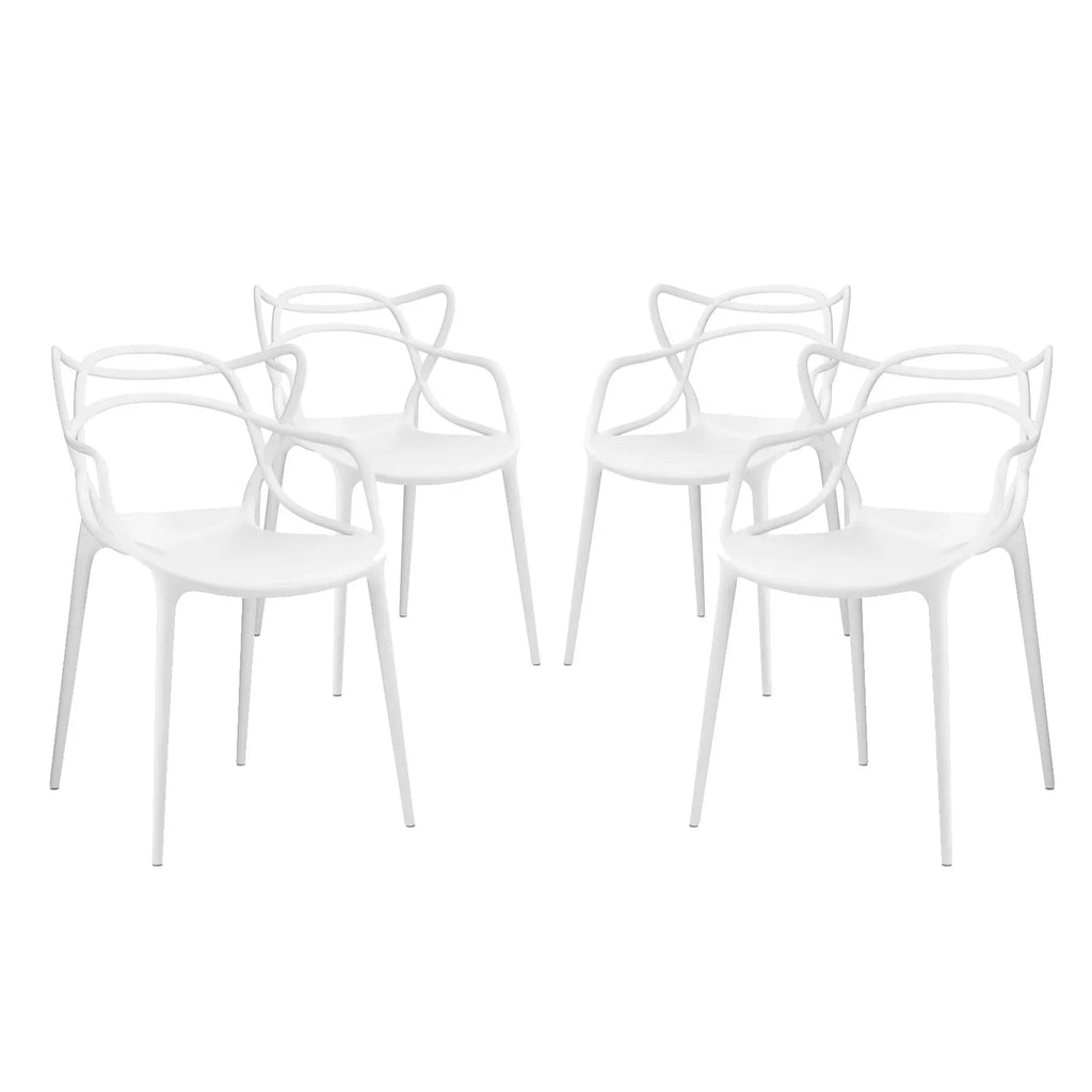 2026 NewModway Entangled Dining Set Set of 4 in White