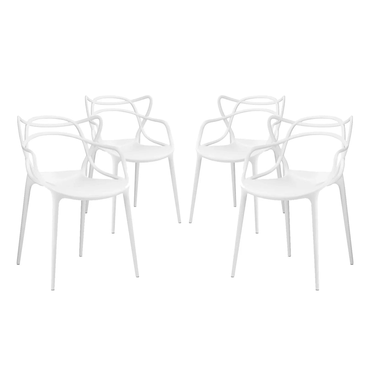 2026 NewModway Entangled Dining Set Set of 4 in White