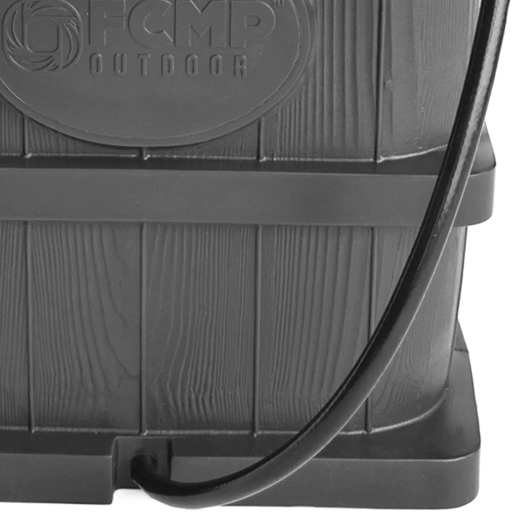 2026 NewFCMP Outdoor WG4000-GRY Home Outdoor Wood Grain Rain Water Catcher Barrel