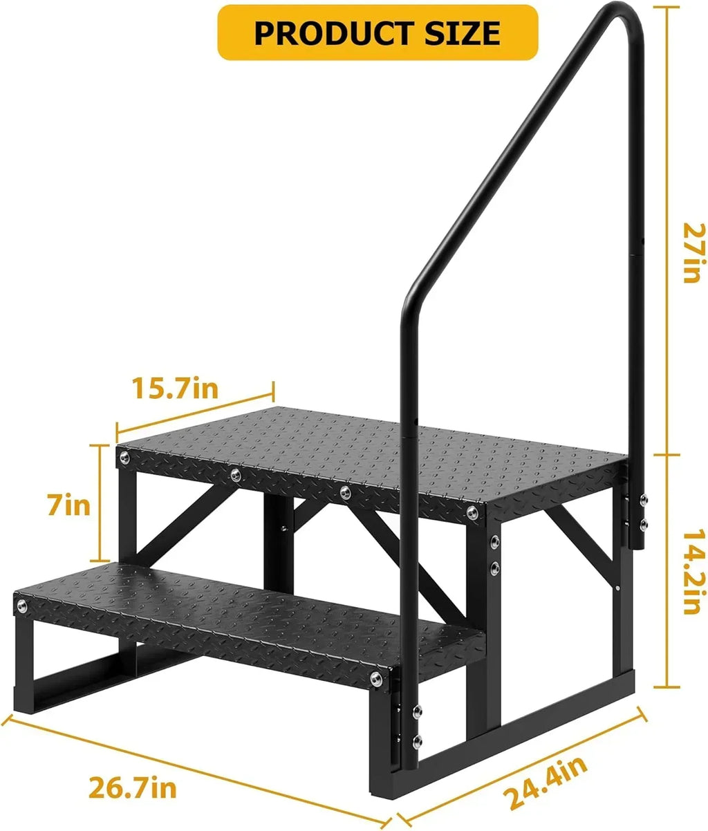 2026 NewGarvee 3 Steps Anti-Slip RV Steps, 26.7 in x 47.9 in, Alloy Steel