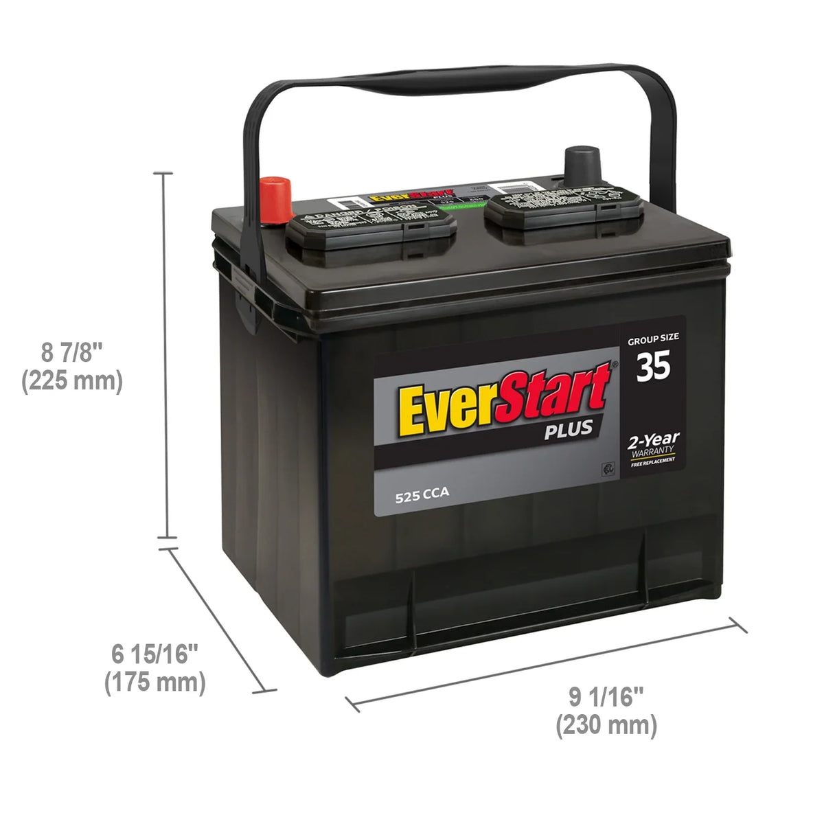 2026 NewEverStart Plus Lead Acid Automotive Battery, Group Size 35 12 Volt, 525 CCA