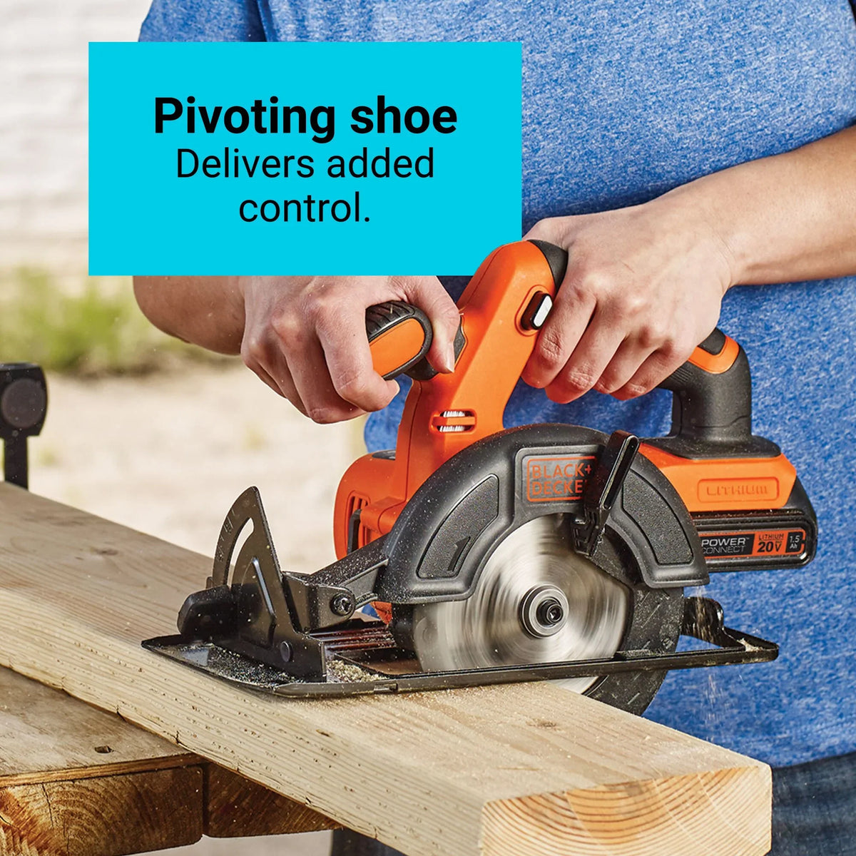 2026 New BLACK+DECKER 20V MAX* POWERCONNECT 5-1/2 in. Cordless Circular Saw, Tool Only, (BDCCS20B)