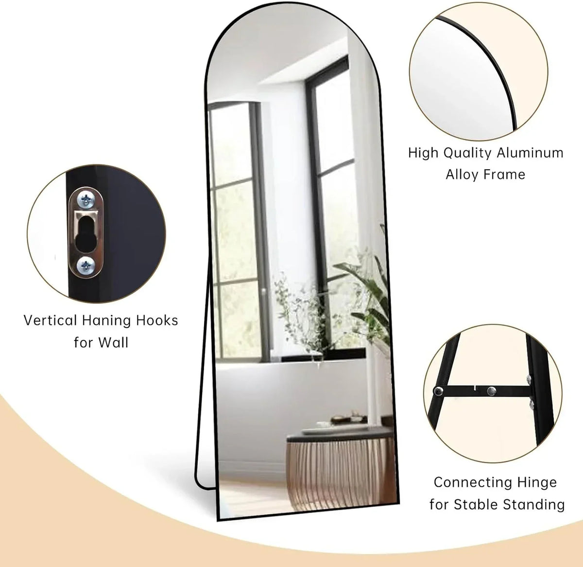 2026 NewArched Full Length Mirror, 71"x26" Large Floor Standing Body Mirror with Stand, Gold
