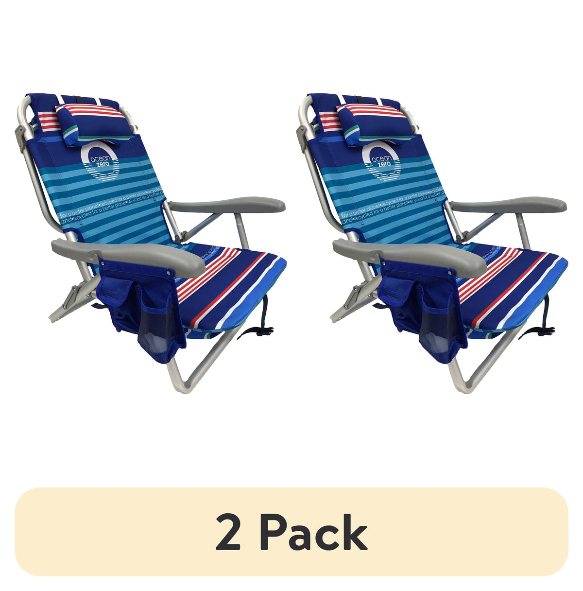 2026 New (2 pack) Ocean Zero Deluxe Backpack Chair Striped