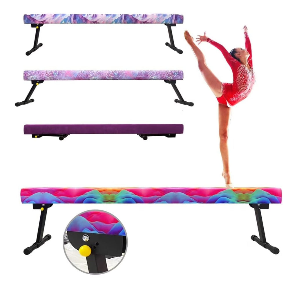 2026 New8FT Adjustable&Foldable Gymnastics Balance Beam,Home Gym Equipment,Easy Assembling and Storage,No Tool Require,for Kids Children Girls Training