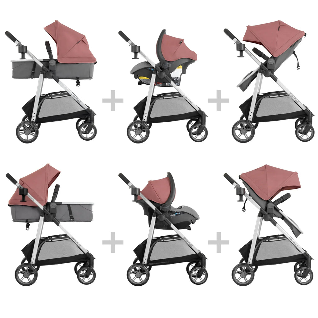 2026 NewEvenflo Omni Plus Modular Travel System with LiteMax Sport Infant Car Seat, Mylar Gray, Unisex