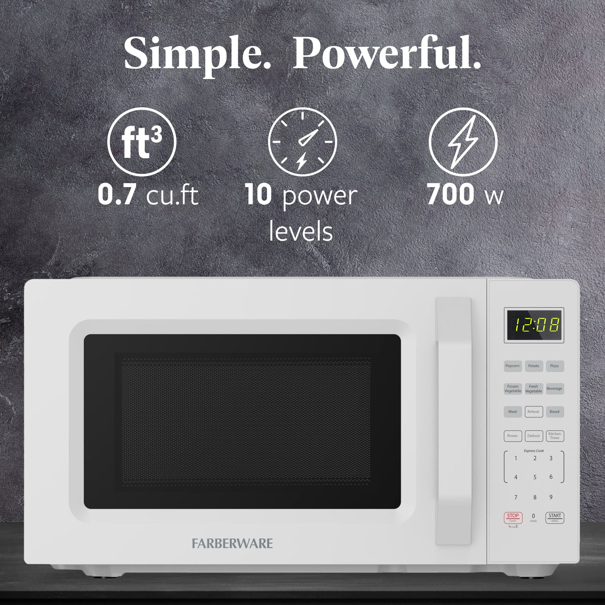 2026 NewFarberware 1.1 Cu. Ft. 1000-Watt Compact Microwave Oven, Black