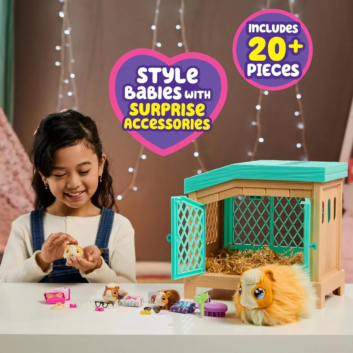 Little Live Pets - Mama Surprise | Soft, Interactive Guinea Pig and her Hutch, and her 3 Babies. 20+ Sounds & Reactions