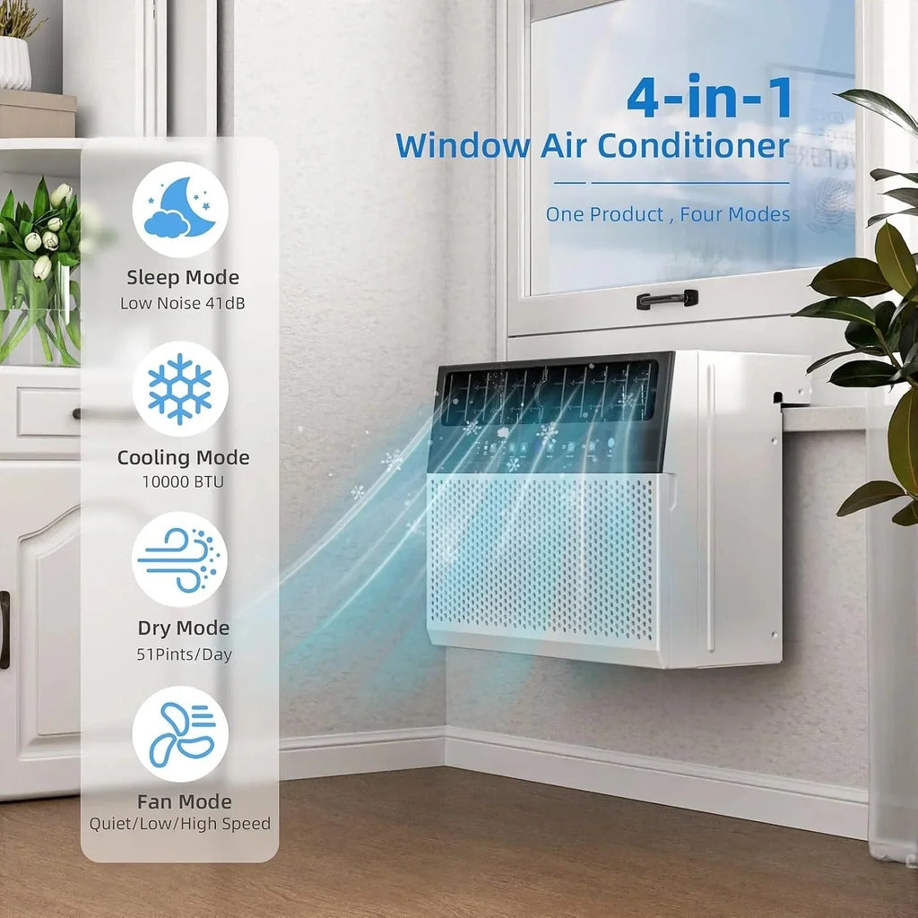 2026 NewAntarctic Star 12,000 BTU U-shaped window air conditioner, cools rooms up to 550 square feet with 6 modes, 24-hour timer, ultra-quiet window air conditioner