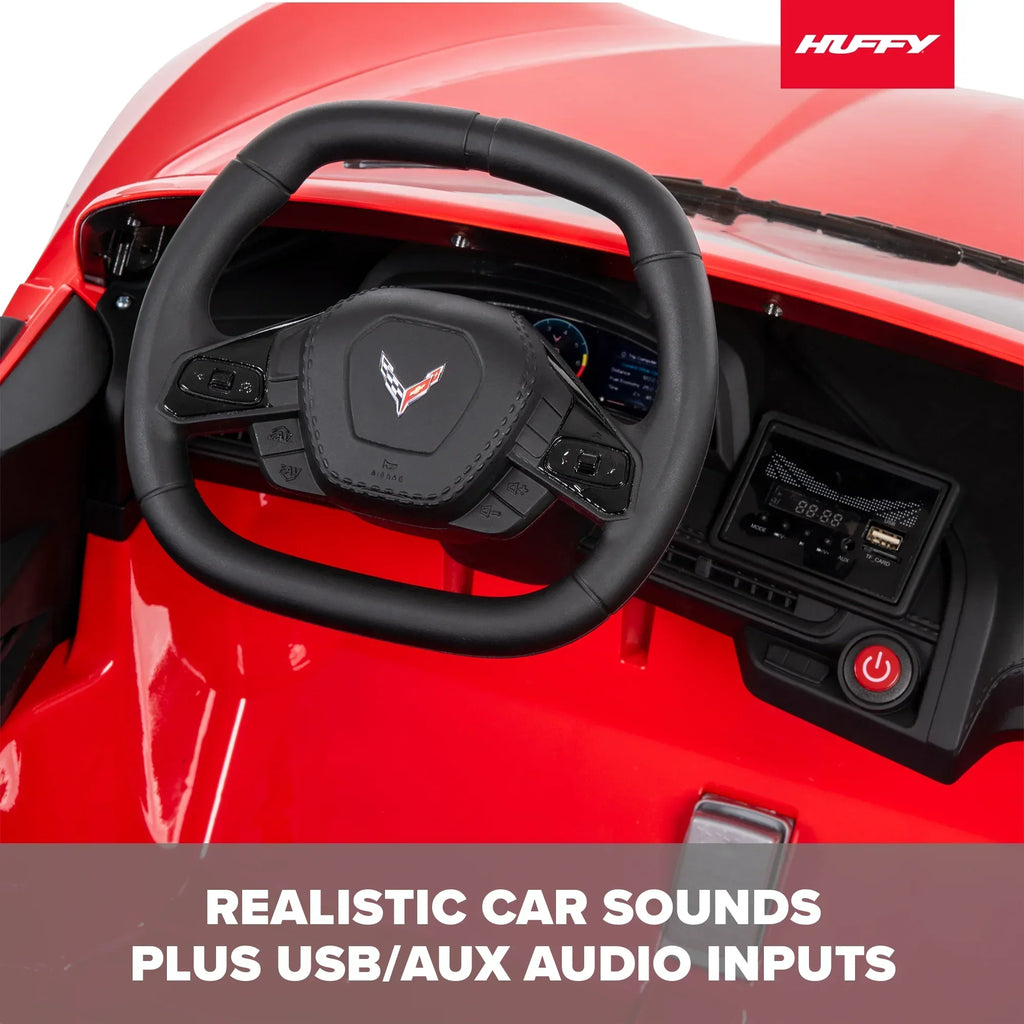 2026 New12V Huffy Corvette Stingray, Battery Powered Ride-On Car, Children Ages 3+, Sounds