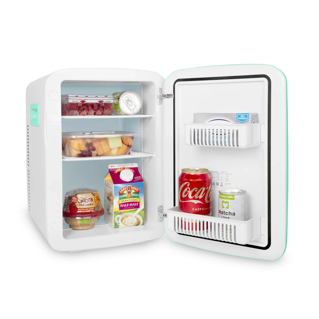 2026 New Cooluli Classic Turquoise 15 Liter Compact Portable Cooler Warmer Mini Fridge for Bedroom, Office, Dorm