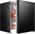 2026 NewUpstreman 1.6 Cu.ft Single Door Mini Fridge with Freezer, Small Compact Refrigerator with Reversible Door for Apartment Dorm Office Bedroom RV, FR16 Black