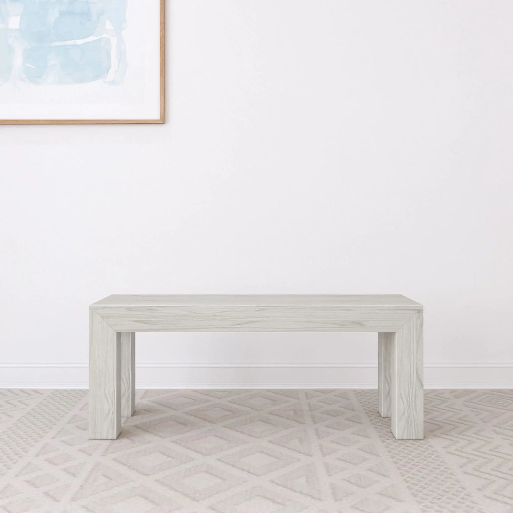 2026 New Plank+Beam Modern Dining Bench, Solid Wood Bench for Dining Table, 49", Blonde Wirebrush