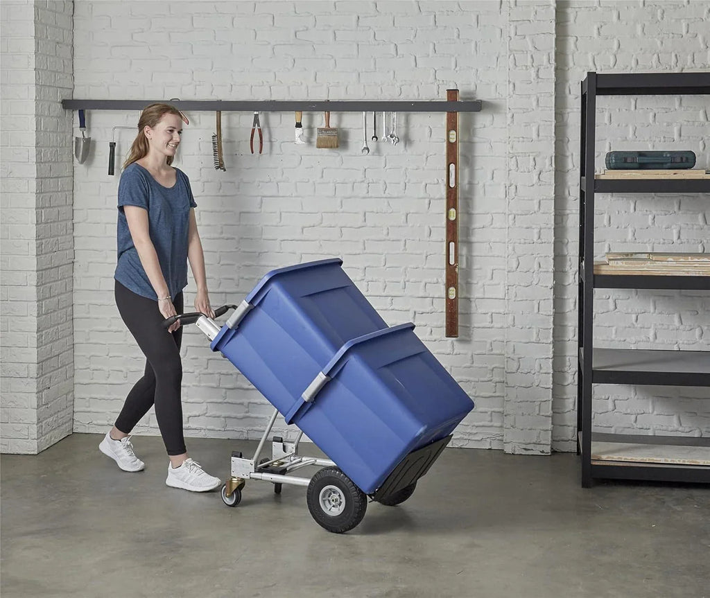 2026 New4-in-1 folding hand truck with puncture-proof wheels