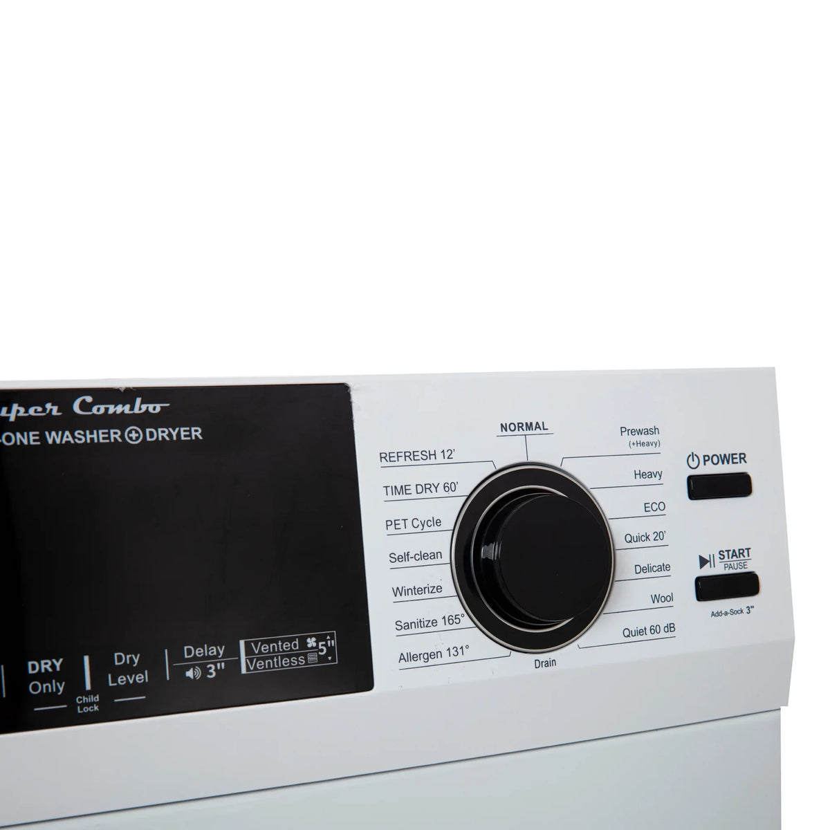 2026 NewEquator Combination Washer Dryer Ventless/Vented Pet cycle 1.62cf/15lbs 110V with Adjustable legs