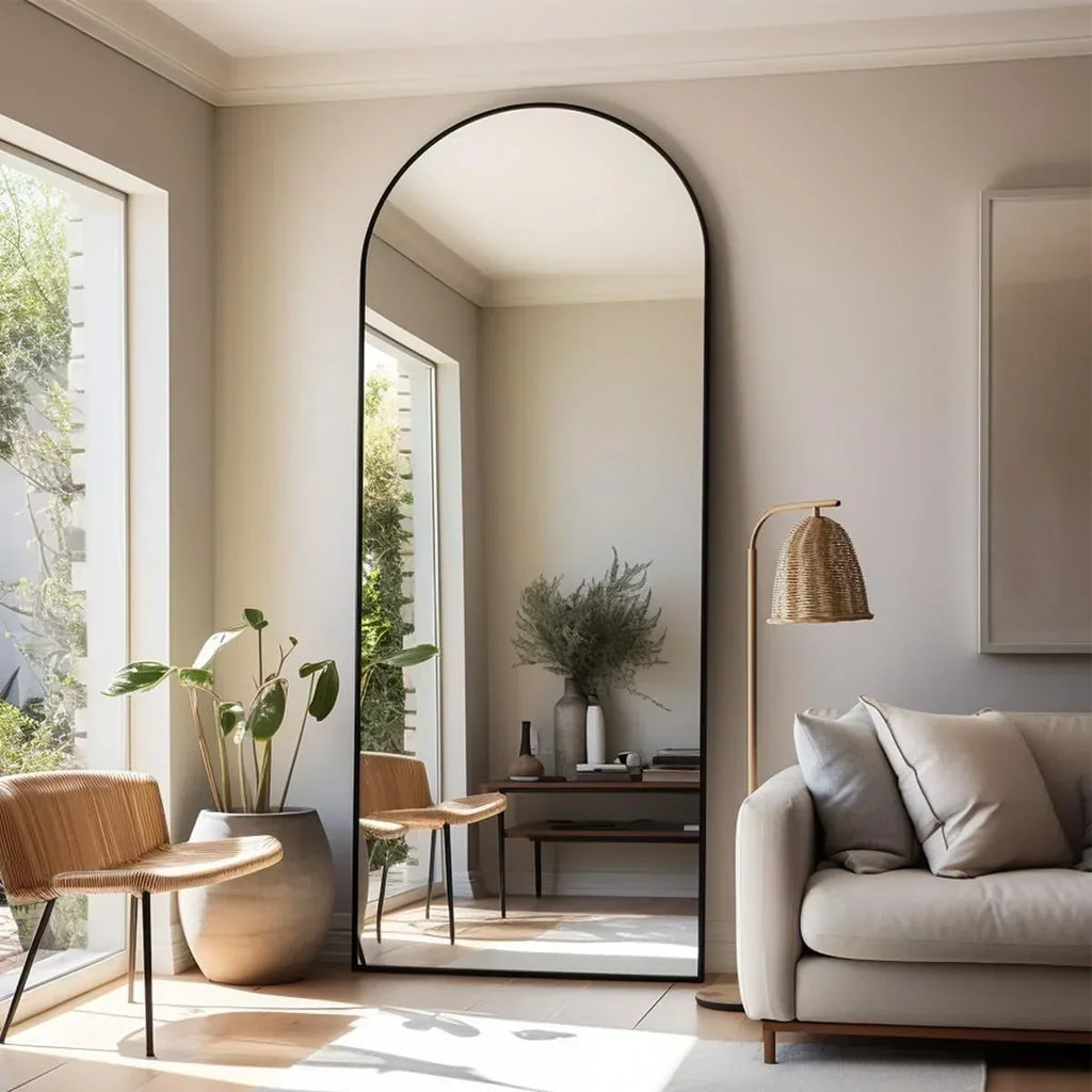 2026 NewArched Full Length Mirror, 71"x26" Large Floor Standing Body Mirror with Stand, Gold