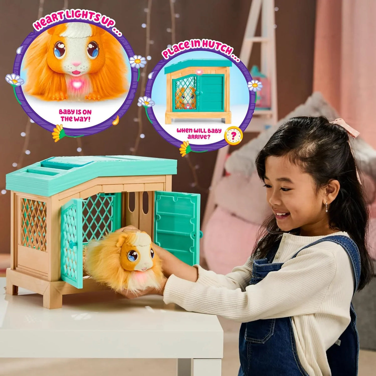 Little Live Pets - Mama Surprise | Soft, Interactive Guinea Pig and her Hutch, and her 3 Babies. 20+ Sounds & Reactions