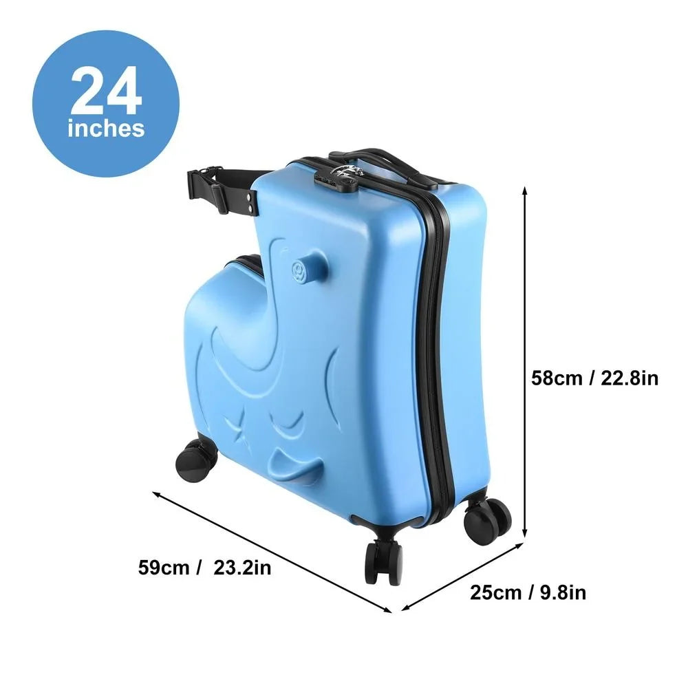 2026 NewTOHU Kids Luggage, Kids Ride-on Luggage with Spinner Wheels Suitcase, Kid's Ride-On Suitcase Help Your Child Relax